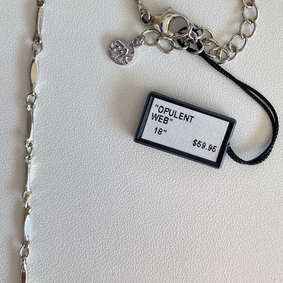 FAC Opulent Web Silver Tone 18" Necklace​ - Picture 4 of 5